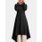 Solid Color Button Curved Hem Casual Muslim Dress for Women